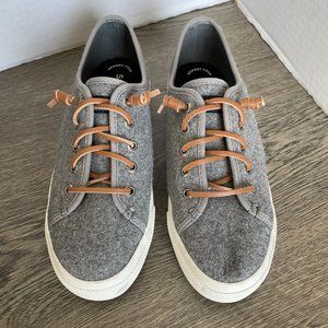 Sperry Top Sider Slip-Ons Gray Wool-like Women's 7